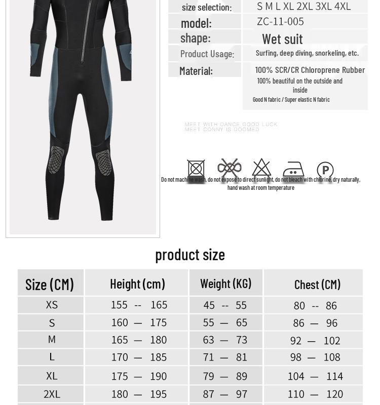 ZCCO 5mm Herren Ganzkörper-Neoprenanzug: Warmer Taucher-, Winterbade-, Surf-, Schnorchelanzug