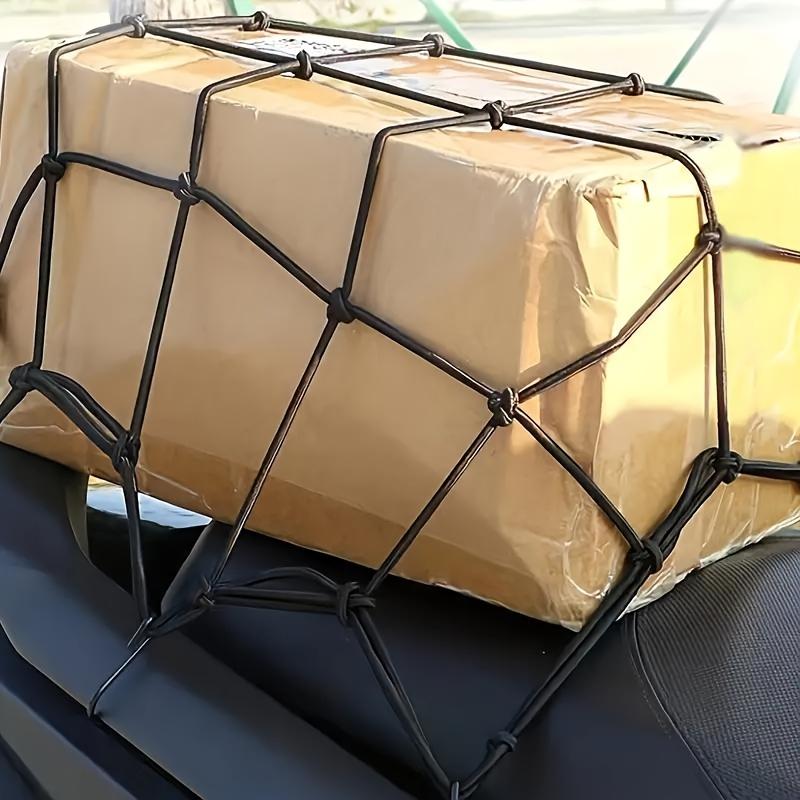 1pc Durable Motorcycle Cargo Net with Elastic Rubber Straps Transparent Plastic Helmet Protector Ideal for Storing Bags and Gear on Bicycles