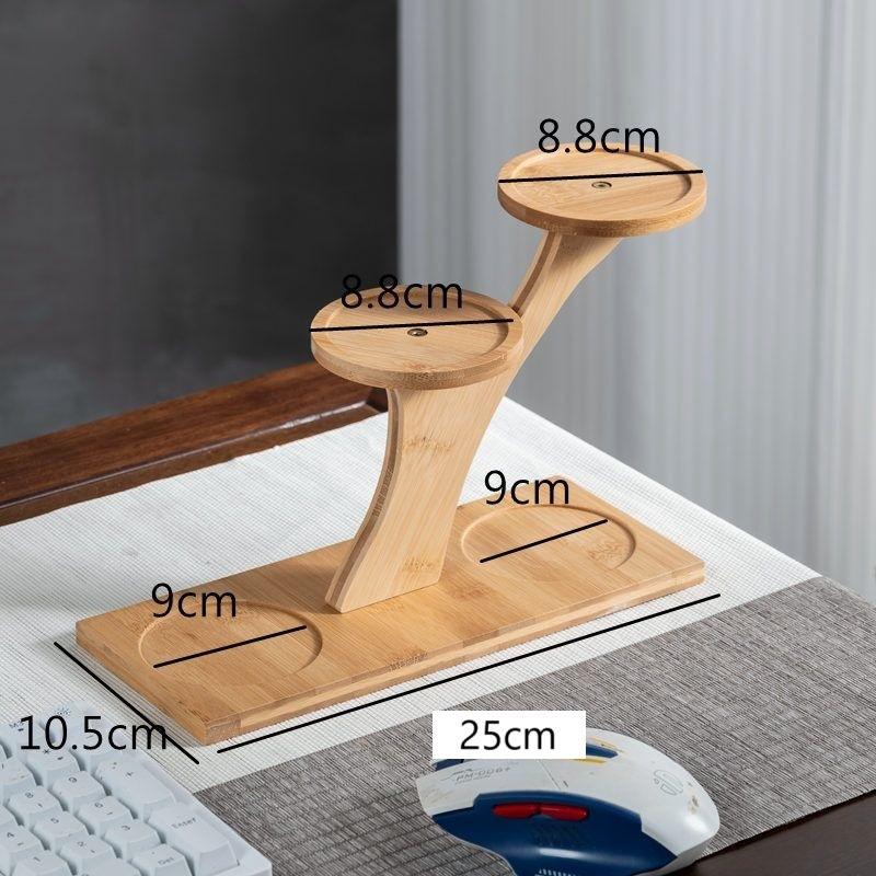 

Двухуровневая бамбуковая подставка Бамбуковая полка Для домашнего офиса Компактный дизайн Идеально подходит для дома и офиса Настольный и балконный Декор Органайзер L