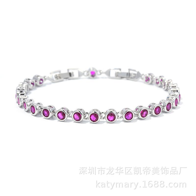 Pretty Girl Round Seamless Bottom Inlaid Zircon Bracelet Design Platinum-Plated Jewelry Women'S Jewelry Spot