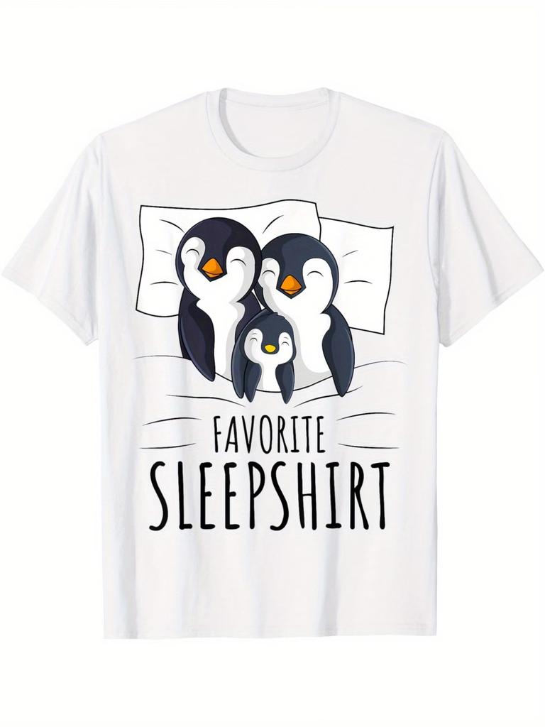 Schlafender Pinguin Pyjama Pinguin Liebhaber Lieblings Nachthemd T-Shirt Sommer Komfort