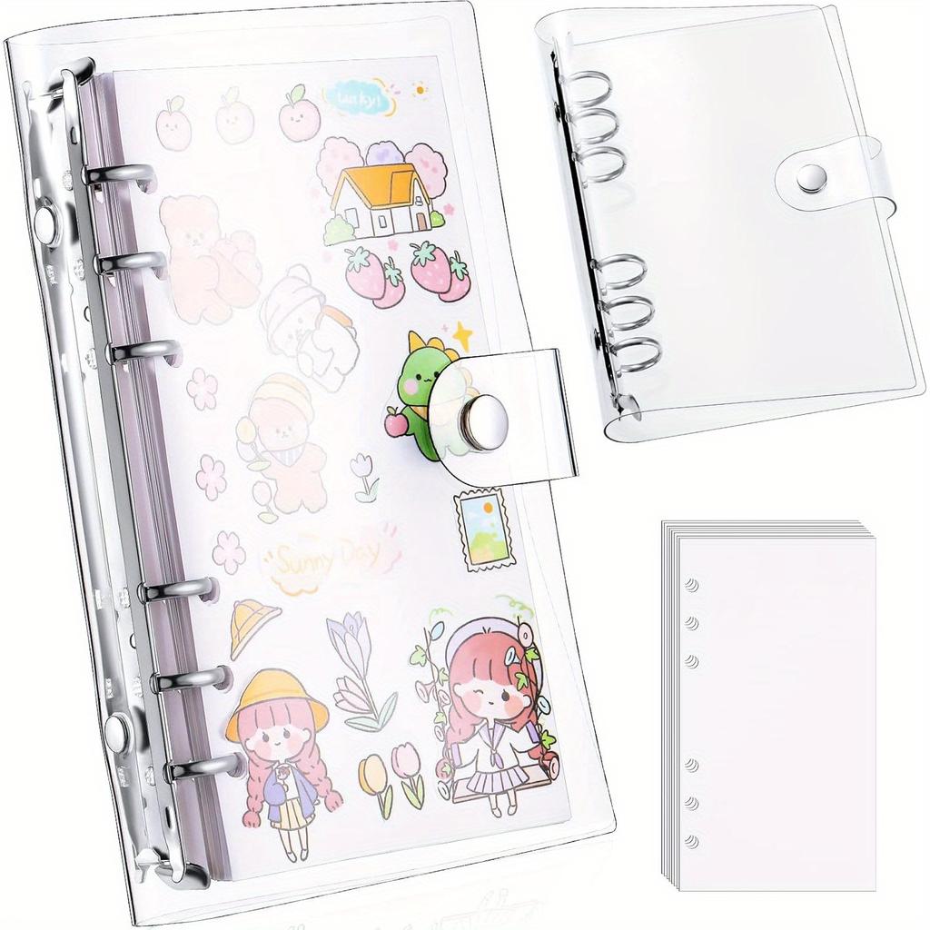 Reusable Sticker Book Collecting Sticker Binder 40Sheets + PVC Transparent Shell Collection Album for Collecting Labels Book Storage(1 Piece, A6/A5)