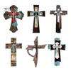 Abgenutztes Holzschild Rustikale Christliche Dekoration, Großes Religiöses Holzkunstwerk, Dekorative Gedenkkunst Spirituelle Hängende Skulptur für Kirche Zuhause