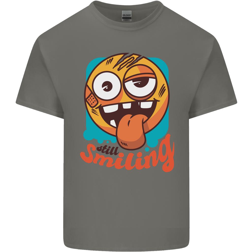 Still Smiling Funny Exhausted Tired Unisexs Light Cotton TShirt