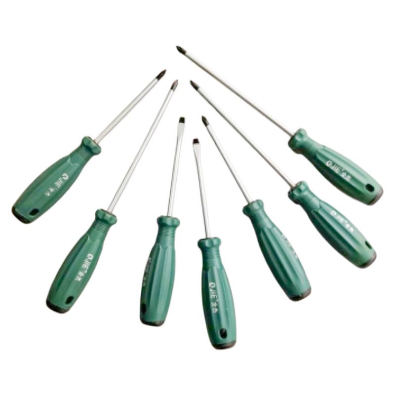 Quan Jie Magnetic Screwdriver Set: Phillips & Flathead, High Hardness, Ideal for Home Use.