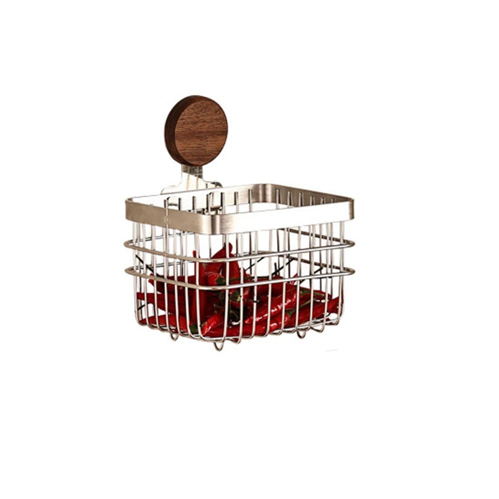 Stainless Steel Kitchen Wall Hanging Rack Walnut Hanging Onion Storage Box  Fruit