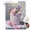 Frameless Pearl Painting Kit Floral Pattern DIY 3D Bead Art Canvas Relaxing Handmade Craft for Adults Home Decor