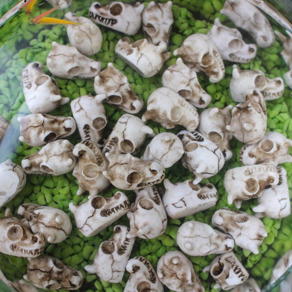 20Pcs Resins Dragon Skull Set for Home and Garden Decoration for Garden Pathway and Planter Decoration