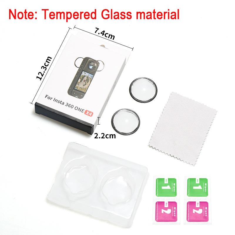 9H Hardness HD Clear Glass Rotatable Lens Guards Anti-Scratch Protective Cover Lens Accessory For Insta360 X4 360 Degree Panoramic Sport Action Camera