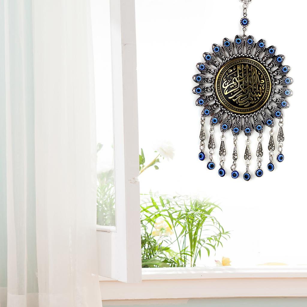 Blue   Blessing Amulet Pendant, Islamic   Wall Hanging Decor for Good Luck,   for Friends and Family, 18 X 13.5 X 1cm