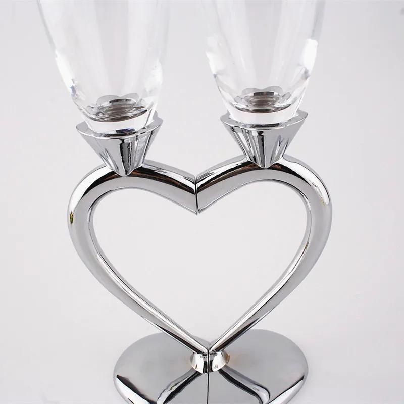 A Set Heart-shaped Crystal Champagne Glasses Wedding Gifts Party Couple Pairs Wine Accessories Tall Glasses Whiskey Glasses