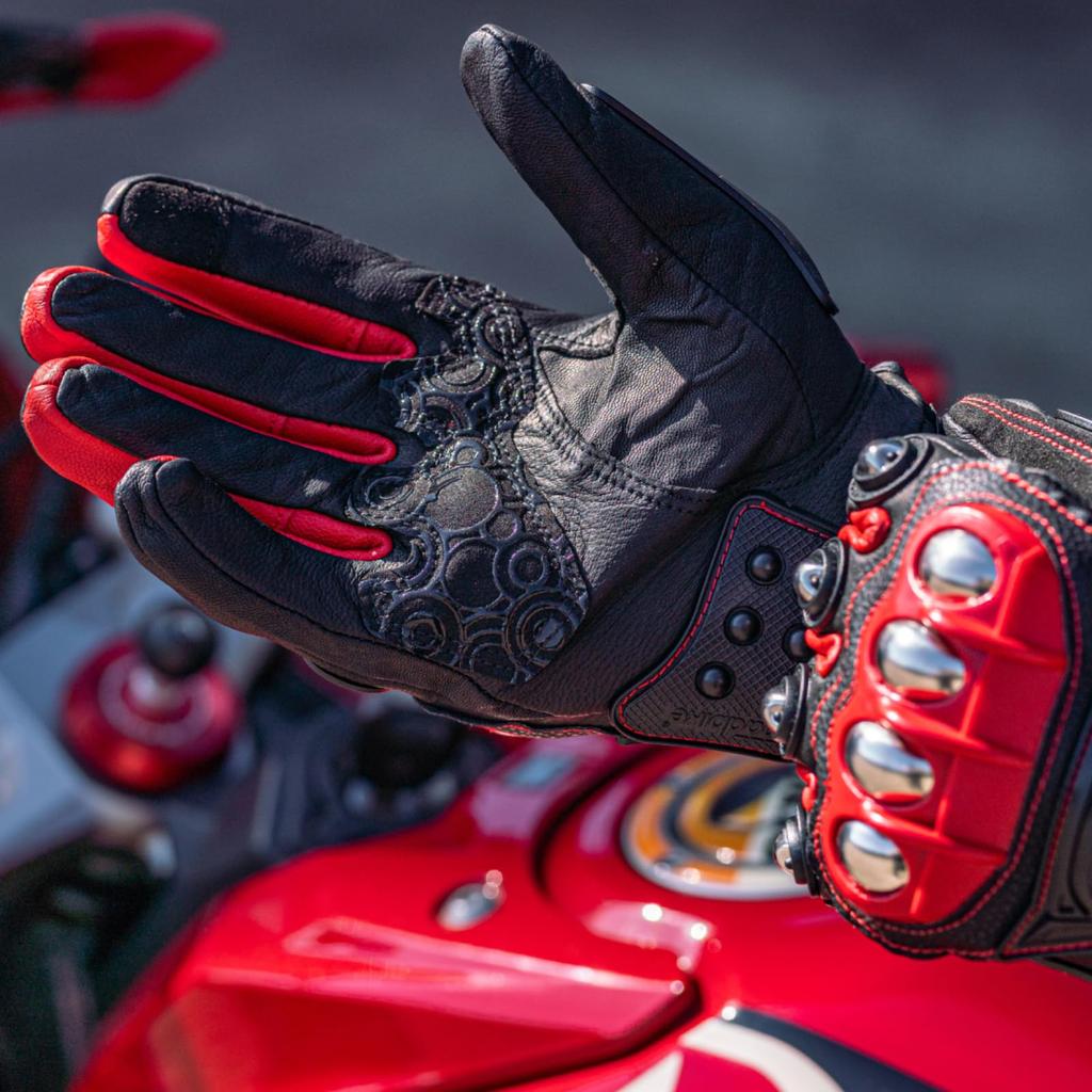 ILM Motorcycle Genuine Hard Smartphone Riding Gloves Size Gloves, Leather, All-Season, Spring, Summer, Fall, Protector, Compatible, Non-Slip,