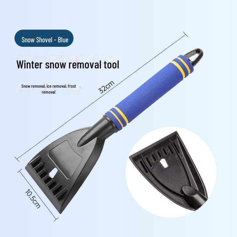

Лопата для уборки снега с функцией удаления льда, размораживания снега и инструмента для мытья оконных стекол. синий