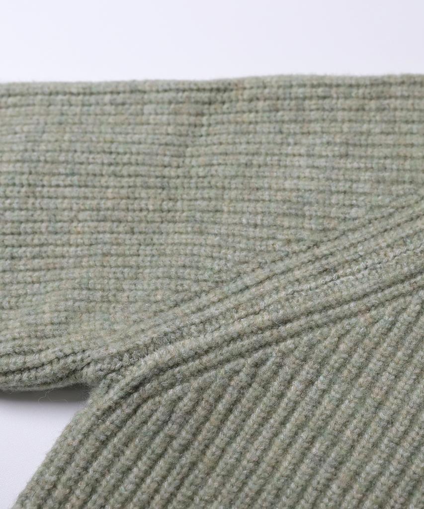 Tobaseu Hazzi Crop Raglan Knit Top (Melange Green)