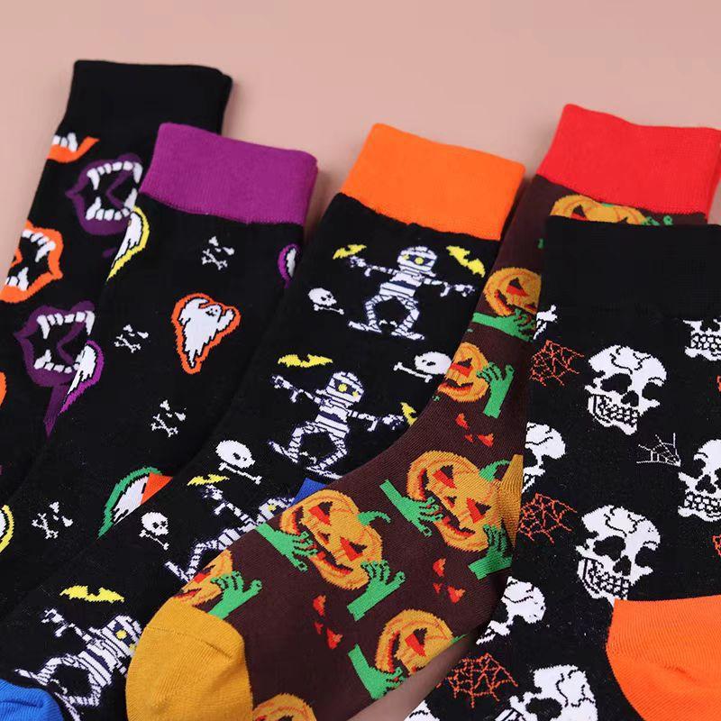 Halloween Pumpkin Mid-calf Socks, Couple Socks for Men and Women, Long Socks
