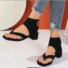 Fashion New Summer Casual Sandals Fashion Rivets Solid Flip-flops Simple Comfortable Beach Shoes Women's Large Size 36-43