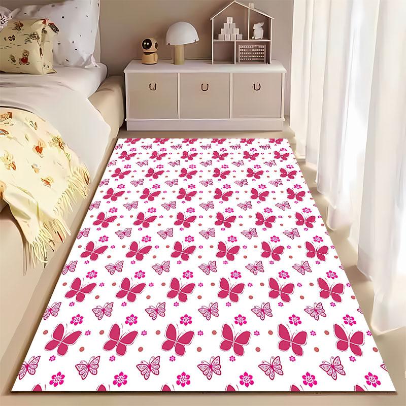 Pink Butterfly Floral Pattern suitable as a non-slip mat for the living room or bedroom sofa