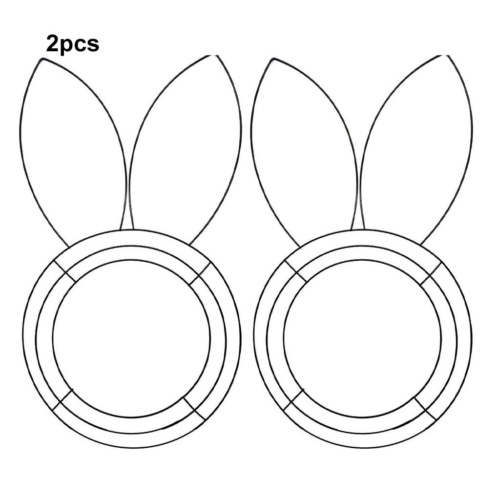 2 Stück Kaninchen Drahtkranz Personalisierter Oster-Blumen-Spiralkranz 2er Pack/Los Hase Und Außenbereich 2 Stück/Set Metall Und Dekoration