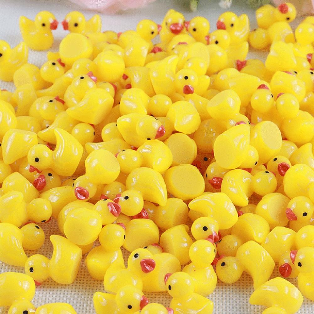 100PCS Micro Landscape Mini Duck Resin Duck Ornament Used For Doll House Decoration Office Stress Relief Toys