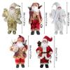 11.8inch Santa Clau Christmas Plastic Figurine Handpainted with Stack of Present