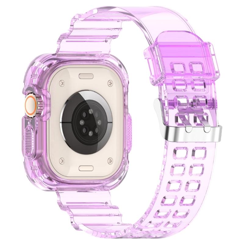 Soft Silicone Watchband Adjustable Watch Band Strap Repalcement for iOS Watch Ultra 49mm Smartwatch Comfortable