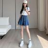 High Waist Ruffle Denim Skort - Plus Size Women's Summer Shorts (80-200 Jin)