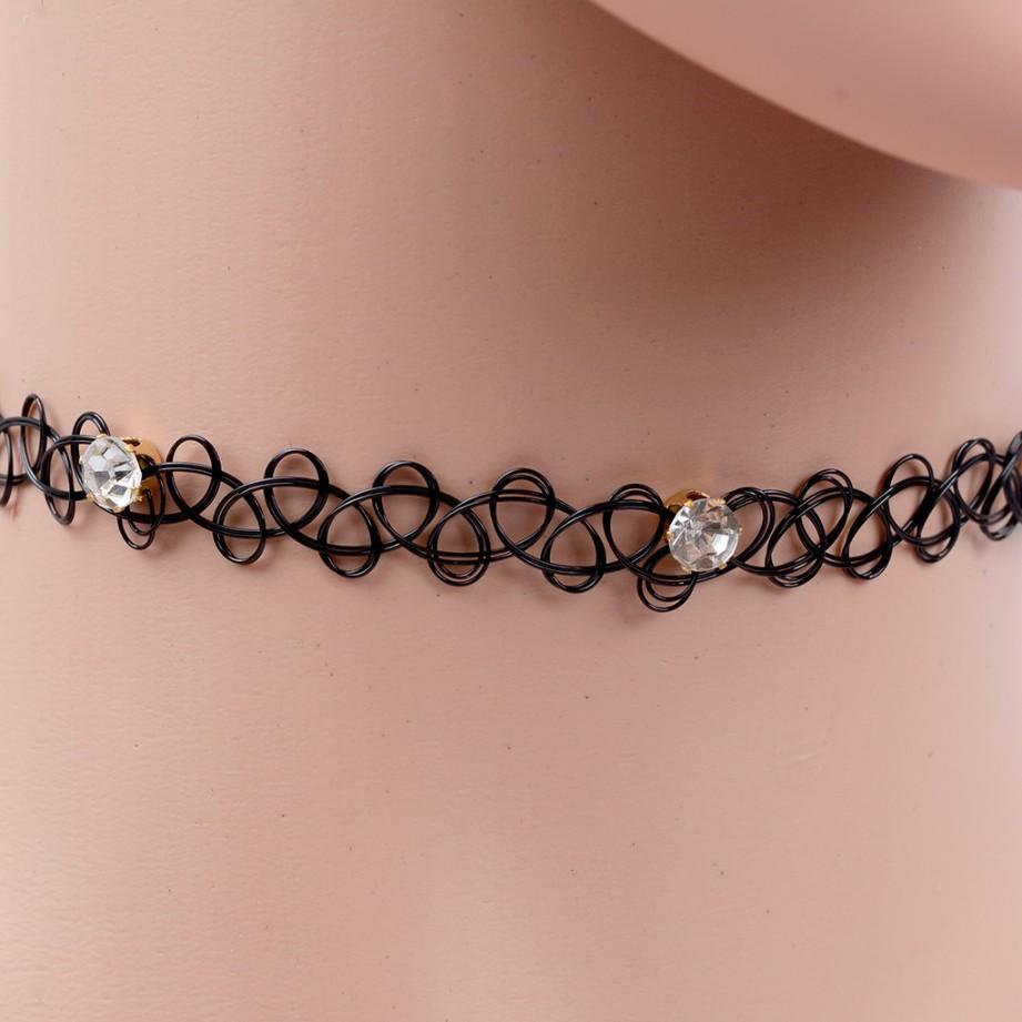 Three Diamond Fishing Line Vintage Tattoo Braided Necklace Fishing Line Collarbone Chain Choker Neck Chain Trendy