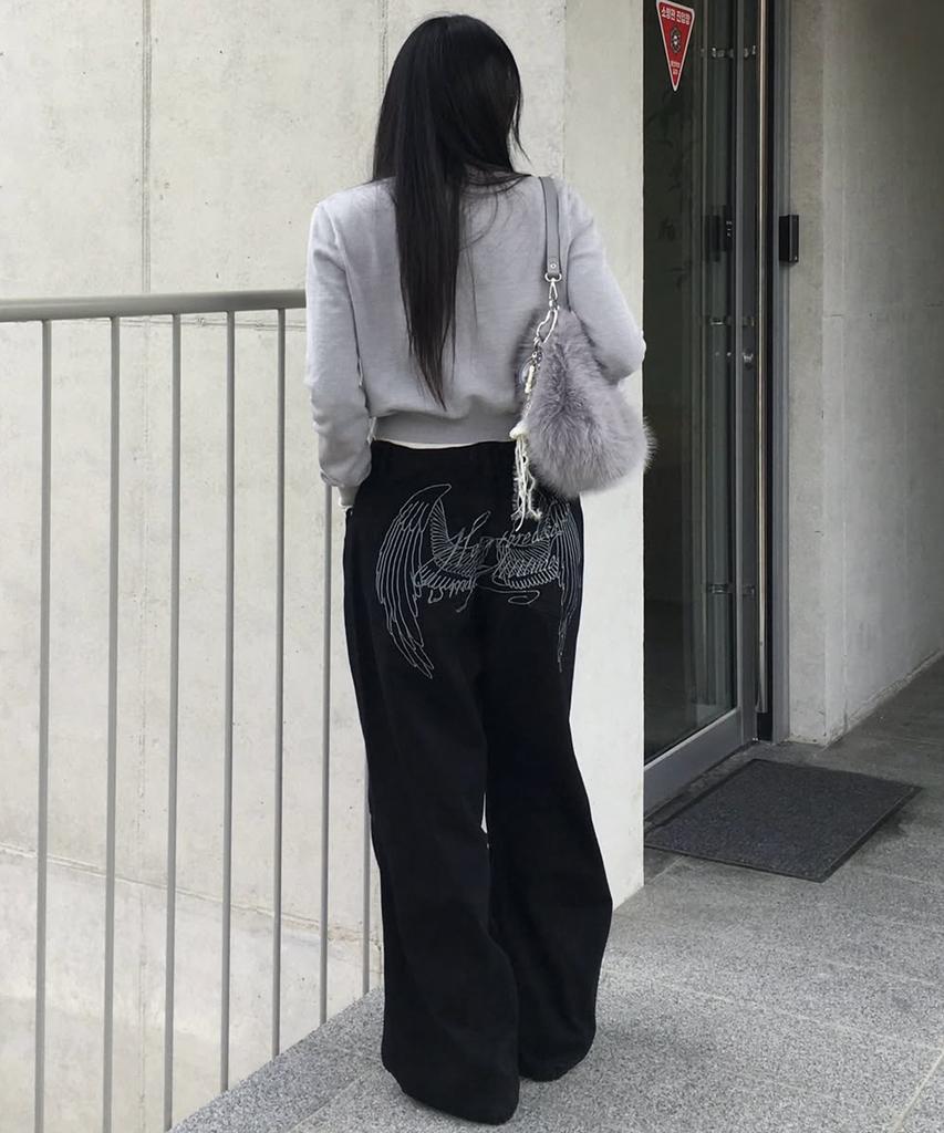 Lougeu Angel Parachute Pants_Black