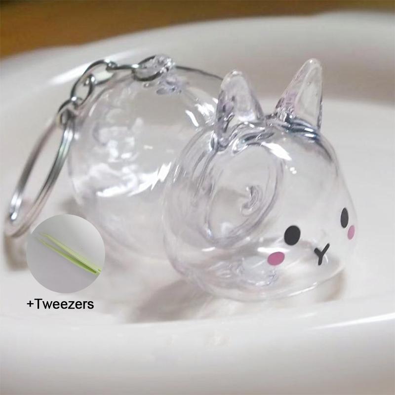 

1 pendant decorative storage box souvenir collection transparent keychain container transparent hanging A