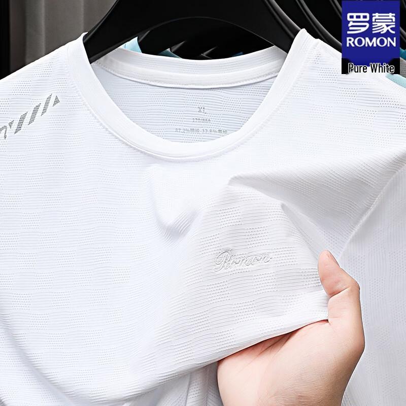 ROMON Men's Casual Solid Short Sleeve T-Shirt