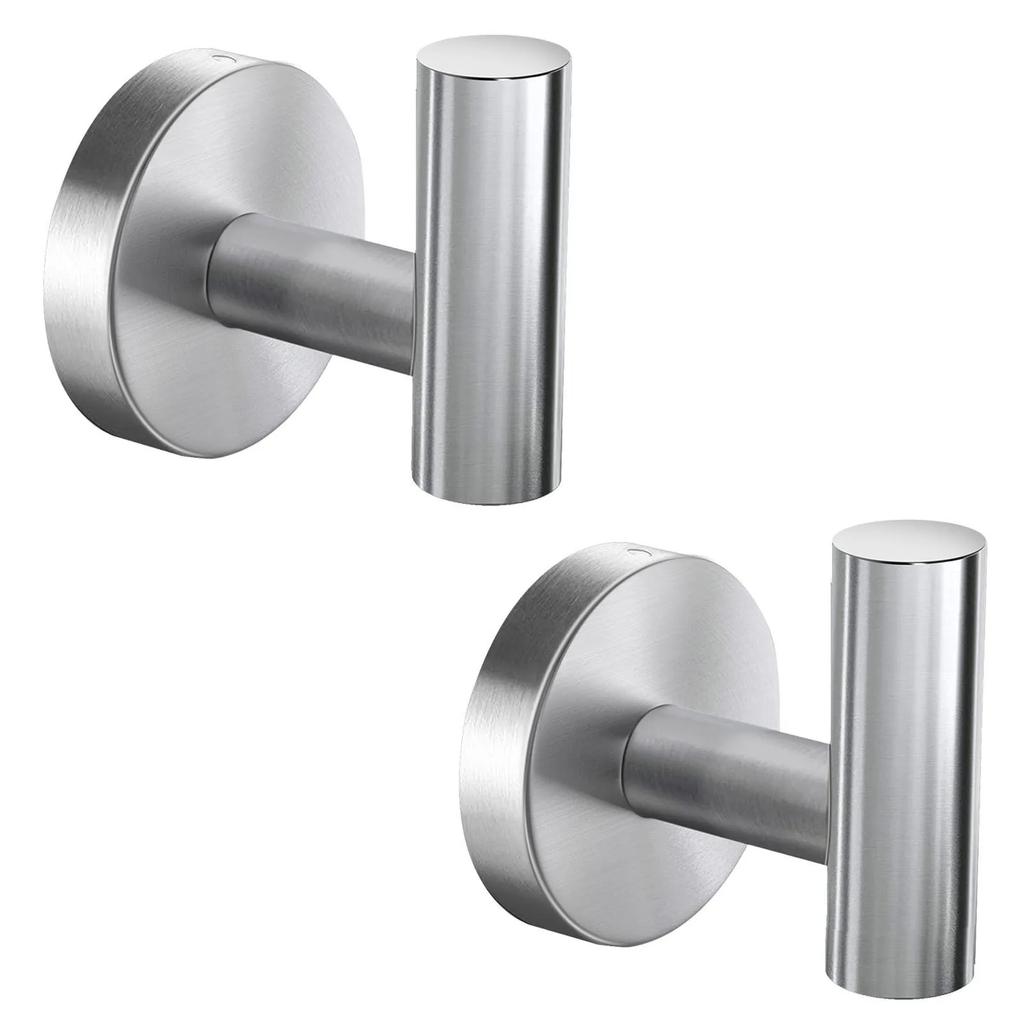 2/4pc Pack Stainless Steel Robe Towel Hooks Rustproof Coat Handbag Hanger for Home Bathroom Kitchen Storage Hardware Accessories