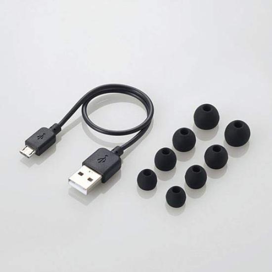 ELECOM Bluetooth Earphones/Earplug Type/FAST MUSIC/9.0mm Driver/HPC16/Black LBT-HPC16BK