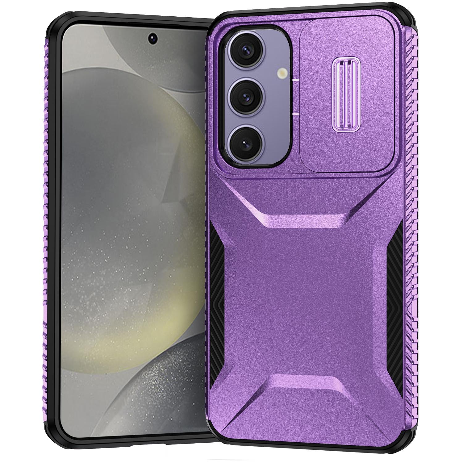 

For Samsung Galaxy S24 FE Case Camshield TPU+PC Phone Cover Non-Slip Side Edge Purple