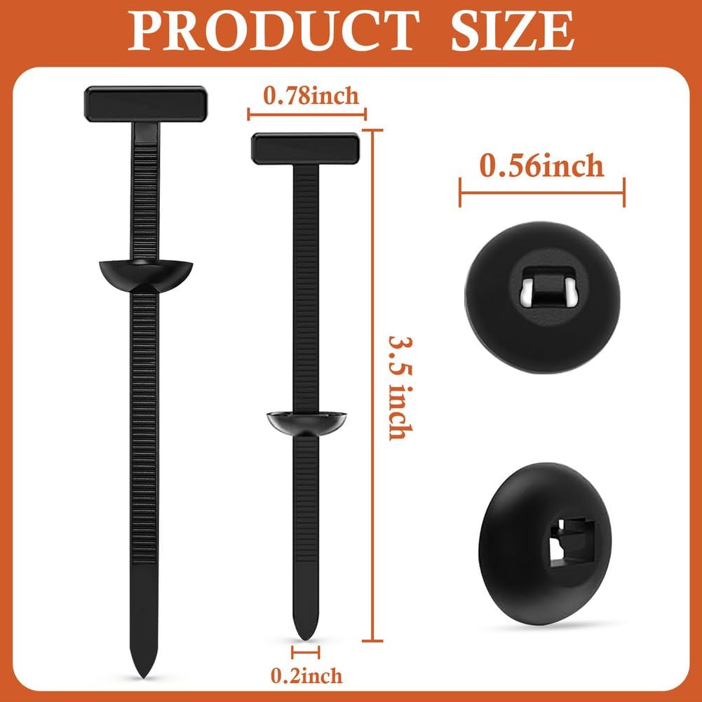 100PCS Nylon Universal Cable Tie Buckle, Automotive Clips Fastener, Self-Locking Zip Ties Holder For Car Repair, Fender Trunk Bumper Retainer, Home &