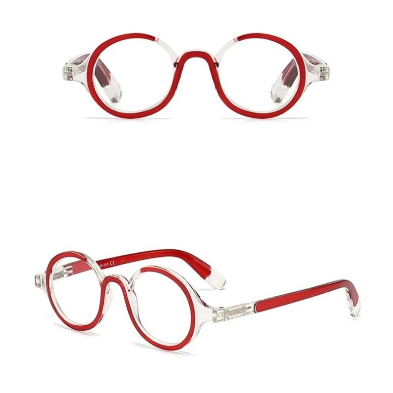 Round Reading Glasses Round Frame Spring Leg Anti-Blue Light Glasses Ultra Light Resin Hyperopia Optical Frame Eyewear