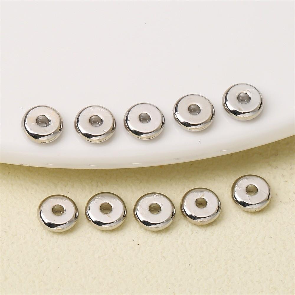 100pcs Flat Round Spacer Beads 18K Gold Plated Necklace Spacer Beads  Jewelry Making Accessory