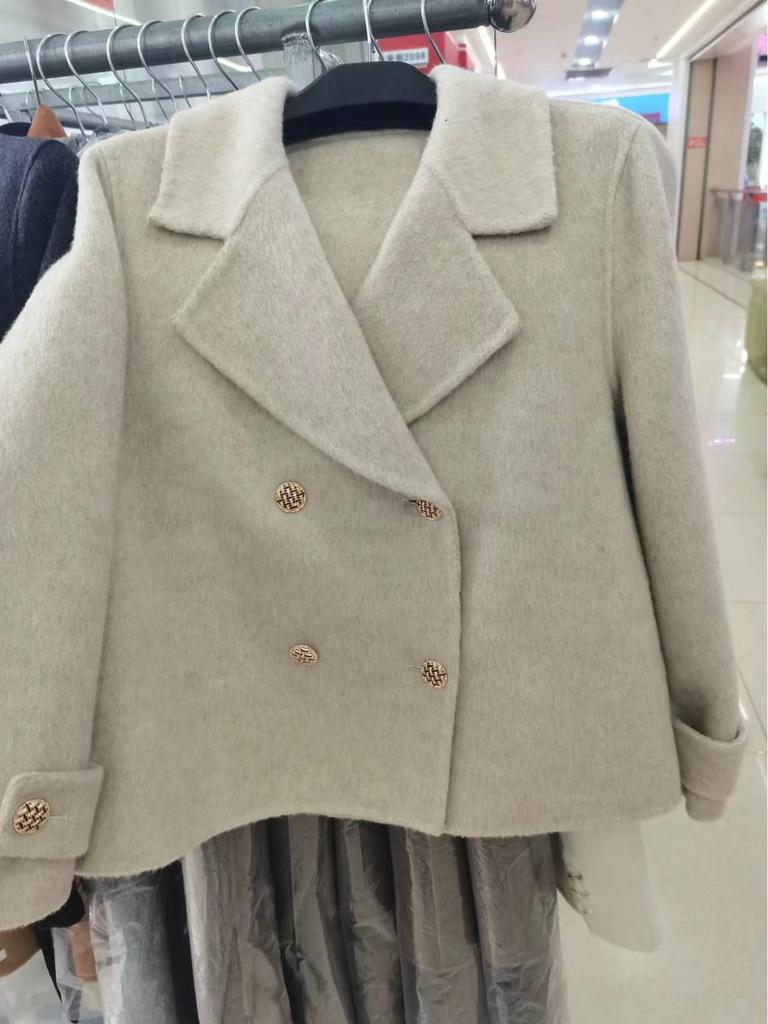 2025 Off-Season Ladies' Short Cashmere Wool Blazer - Stylish, Versatile Double-Faced Outerwear with a High-End Collar