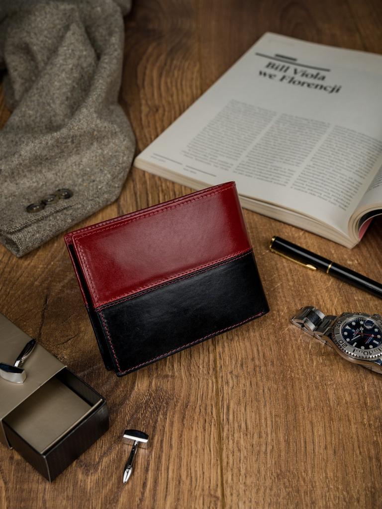 Horizontal, Two-tone Genuine Leather Wallet - Rovicky