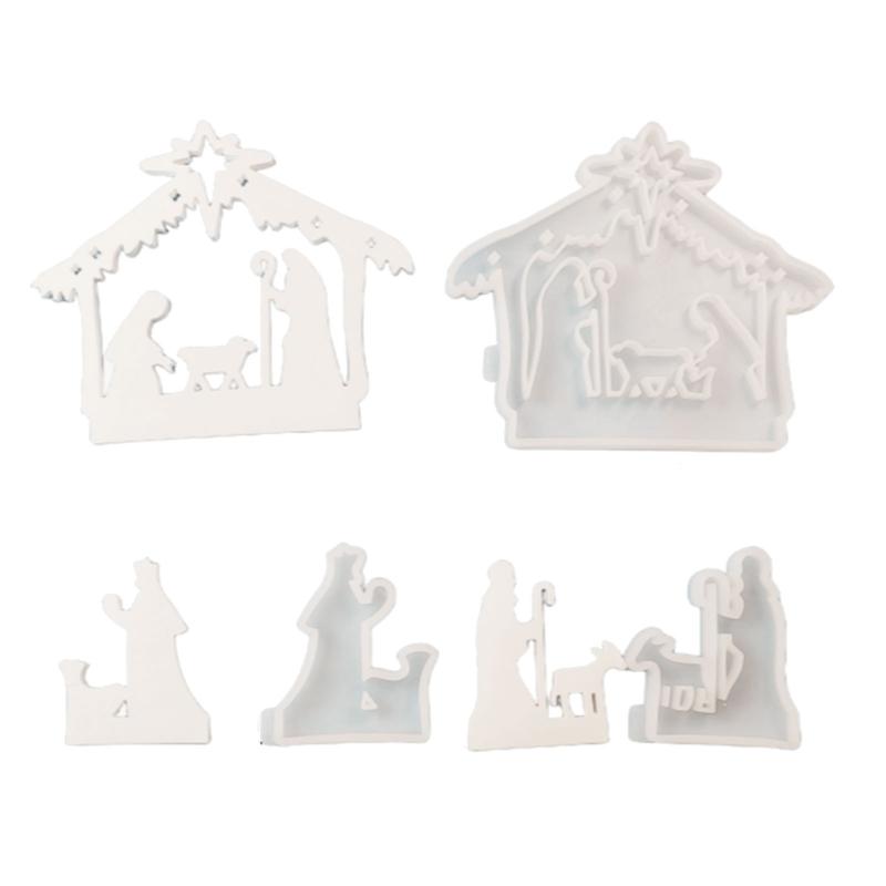 3pcs Silicone Molds Jesuses Baptism Castings Molds Religious Resin Molds Candle Molds Handmade Soap Molds For Candle Making