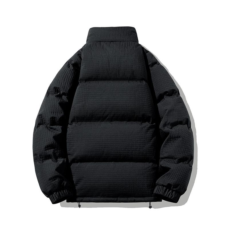 Short glossy down jacket for men and women, thickened white duck down loose, couple fake two-piece fashion new winter