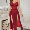 Summer Perspective Lace Sexy V-Neck Low-Cut Sling Nightgown Home Dress Set