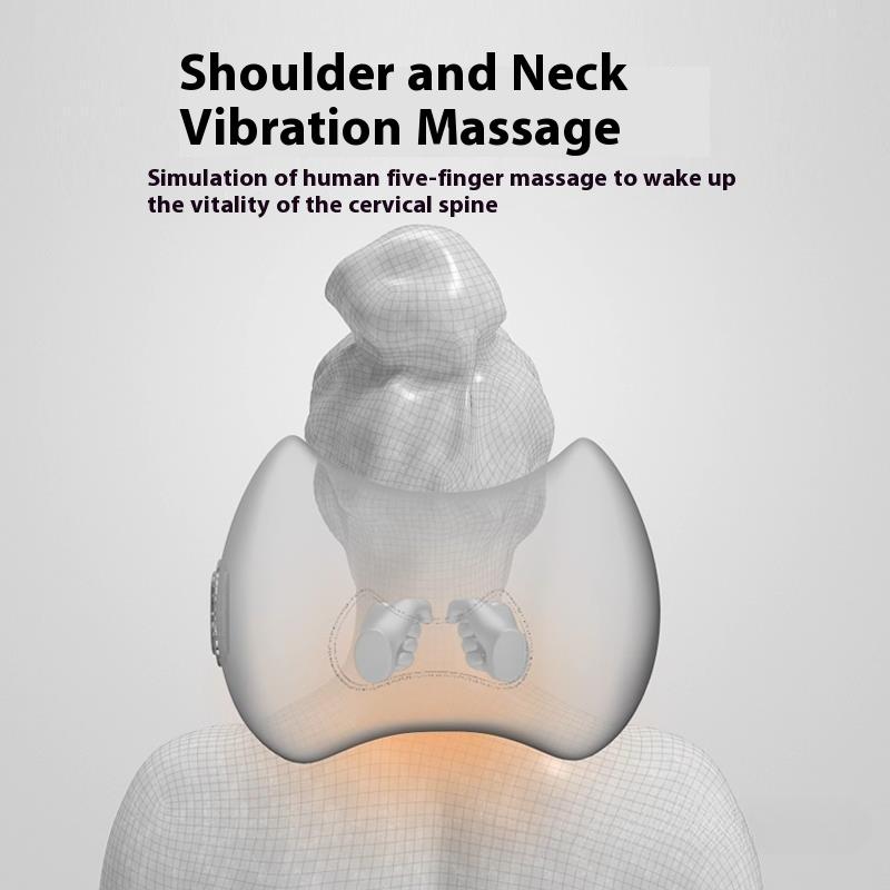 Car Drive Hot Compress Airbag Headrest and Waist Pillow Set Memory Pillow Seat Back Cushion Driver Lumbar Massage Cushion Tools