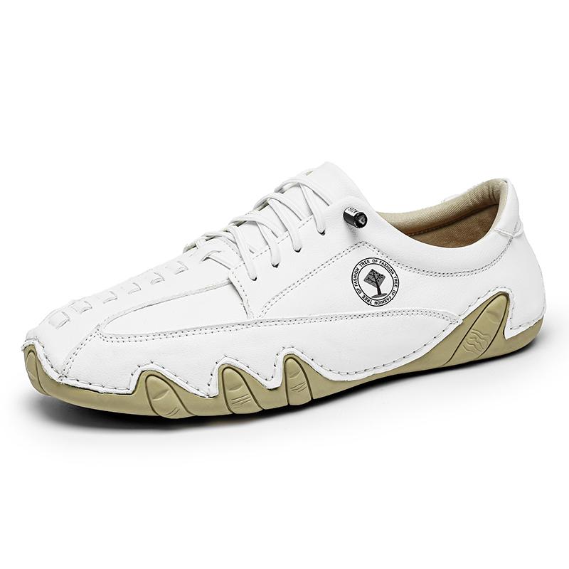 Fashion Lace Up Oxford Shoes Fashion Casual Leather Handmade Brand Men Men Flats Soft Outdoor Business Shoes Man Formal Dress Footwear