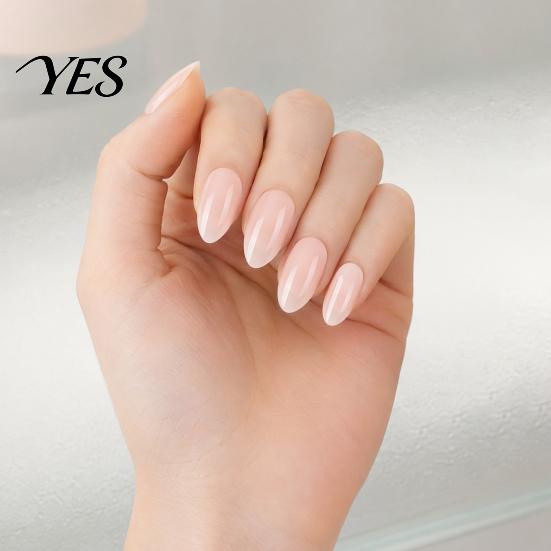 Almond Shaped Press On Nails 24Pcs Women Nude on Nails, Natural Glossy Stick-on False Fake Full Cover Long Glue Reusable