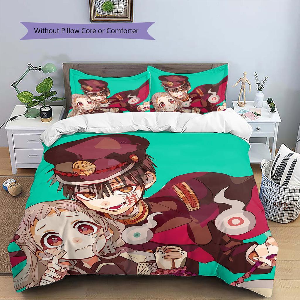 Toilet‑Bound Hanako‑kun2 Pattern Bedding Quilt Set  Home Decoration  Gift (1 * duvet cover + 2 * pillowcase  without core)