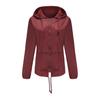 Giacca cardigan corta impermeabile da donna primavera tinta unita manica lunga colletto con cappuccio leggero S-3XL