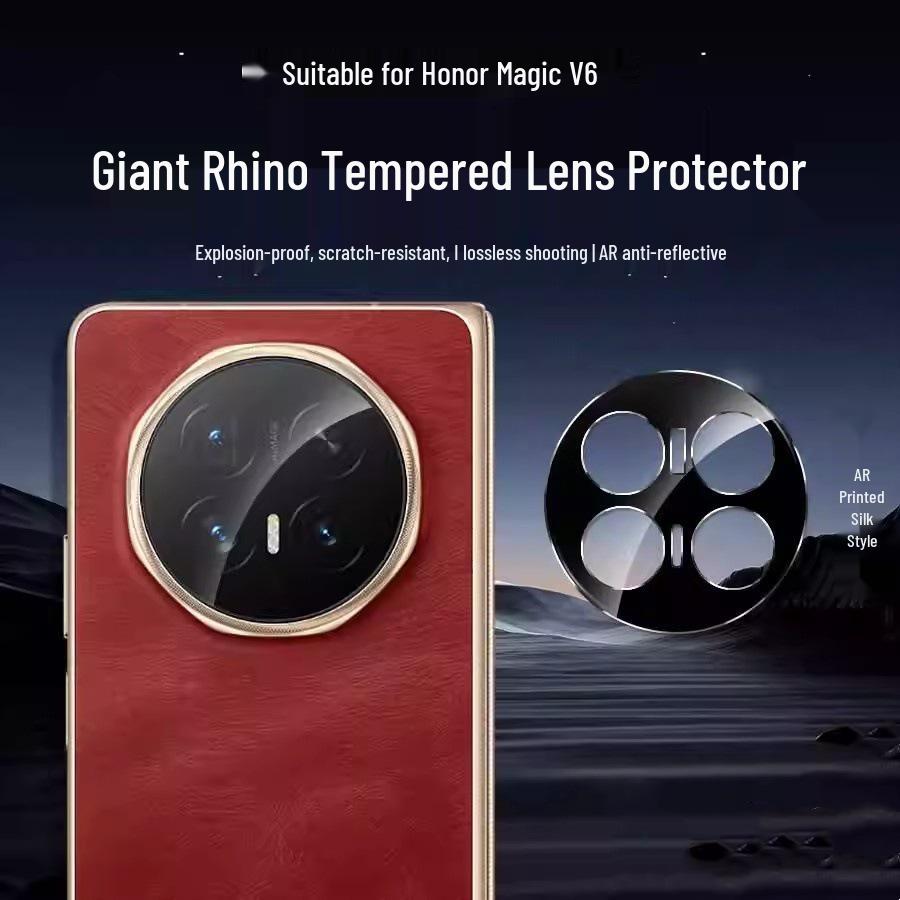 Honor Magic V6 Aluminum Alloy Camera Lens Frame - Frosted Protective Sticker Bare