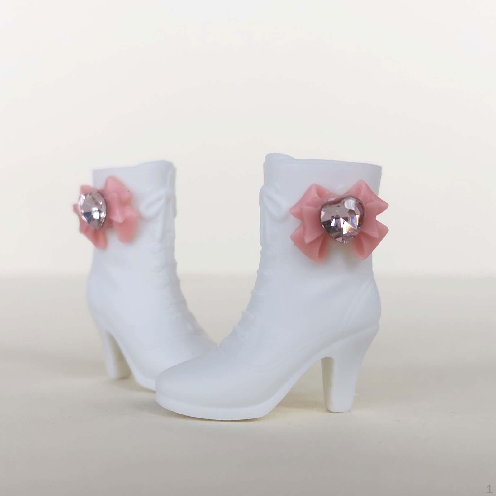 

1/6 Женские сапоги для кукол, обувь для фигурок, мода, туфли на высоком каблуке, мини для 12 дюймов Pink Bow