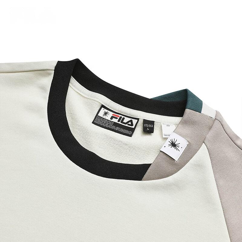 Fila X MIHARA YASUHIRO FW22 Color Block Letter Print Casual Pullover Sweatshirt Men Sweatshirt Morning-Dew-Gray F11M233203F-GY