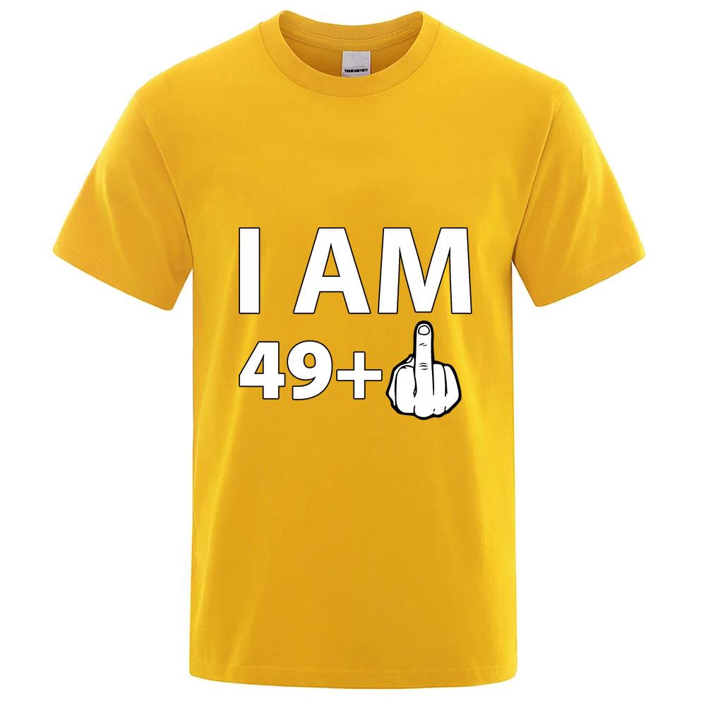 49 1 Plus Middle Finger Fifty Funny 50th Birthday New Unisex Quick Dry Ordinary Thin Short Sleeve Sport Tshirt Breathable Top